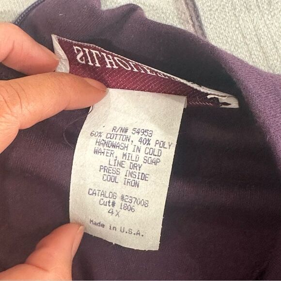 Vtg Silhouettes Maxi Dress Dress Women Plus Sz 4X Long Sleeve Plum USA Lagenlook - Picture 6 of 9